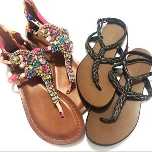 BUNDLE JEWELED SANDALS SIZE 7